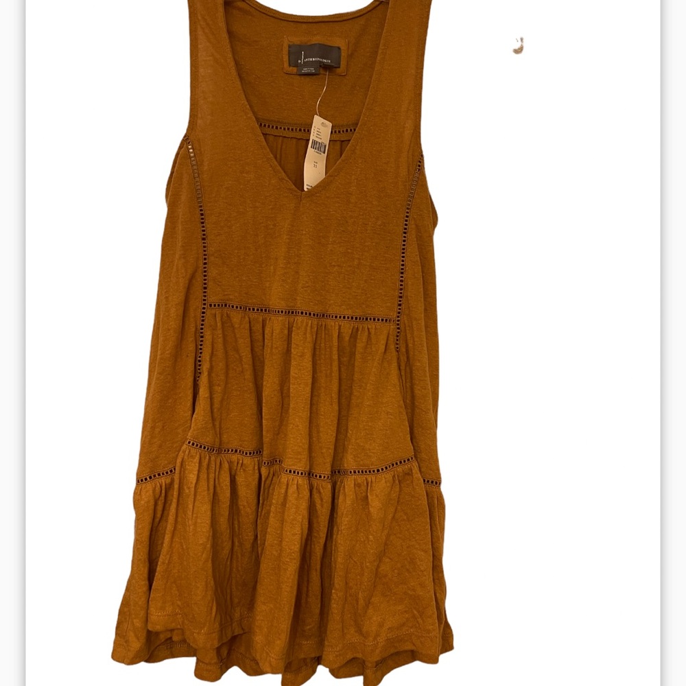 Anthropologie brand new with tags adorable copper brown color babydoll shirt - Picture 2 of 9
